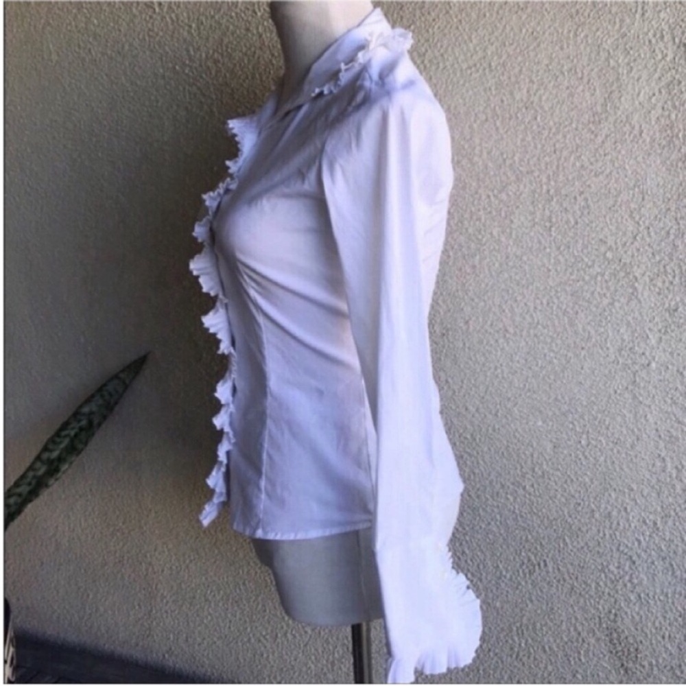 White Ruffled Blouse - Picture 2 of 8